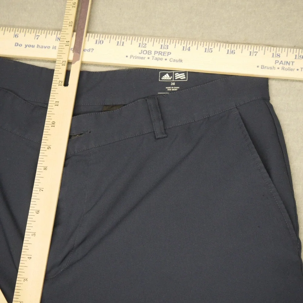 Adidas Men Shorts 36 Blue Chino Golf Logo Pockets Mid‎ Rise 11